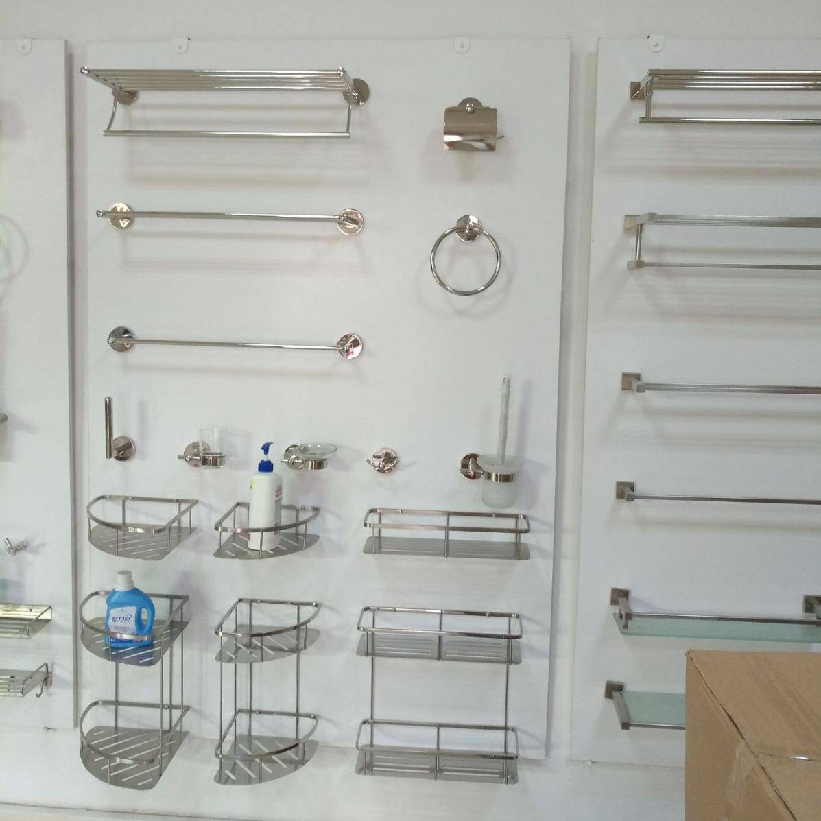 长固太空铝圆363毛架浴室置架双层巾叠带挂物钩新款浴巾架厂折家