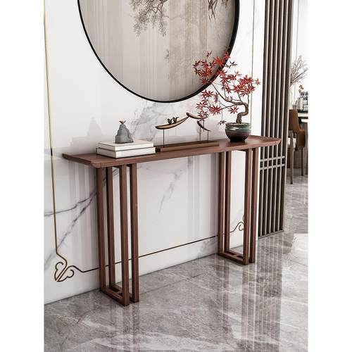 新中式实木玄关桌关柜入户约靠墙玄关台条案简现长条86玄供桌条代