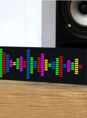 彩色LED音乐频B谱电子平时钟声控节奏灯1624RG音拾气氛92205电指