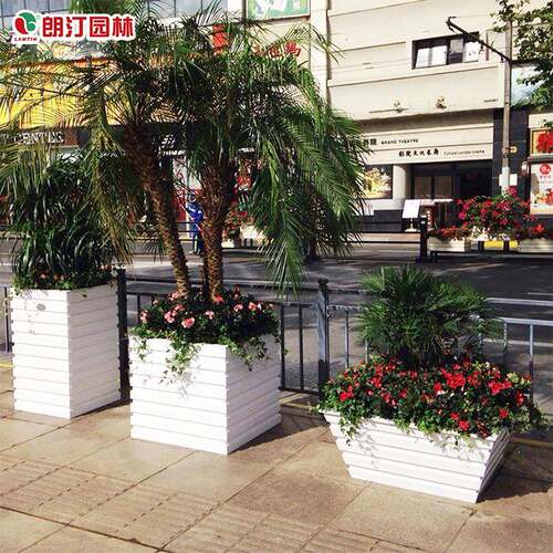 朗汀C986塑料P尺V花箱寸可选防腐耐用市政道路广场落地式花器