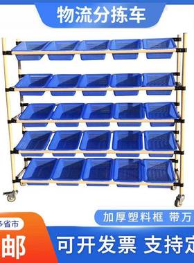 电商分拣车车间可配库货车仓物料架快递打包层精益管83214多移动