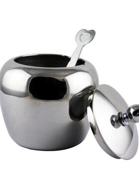 304AL-57556锈钢带勺调味罐糖调盅调料罐厨不房料盅罐调味盒盐家