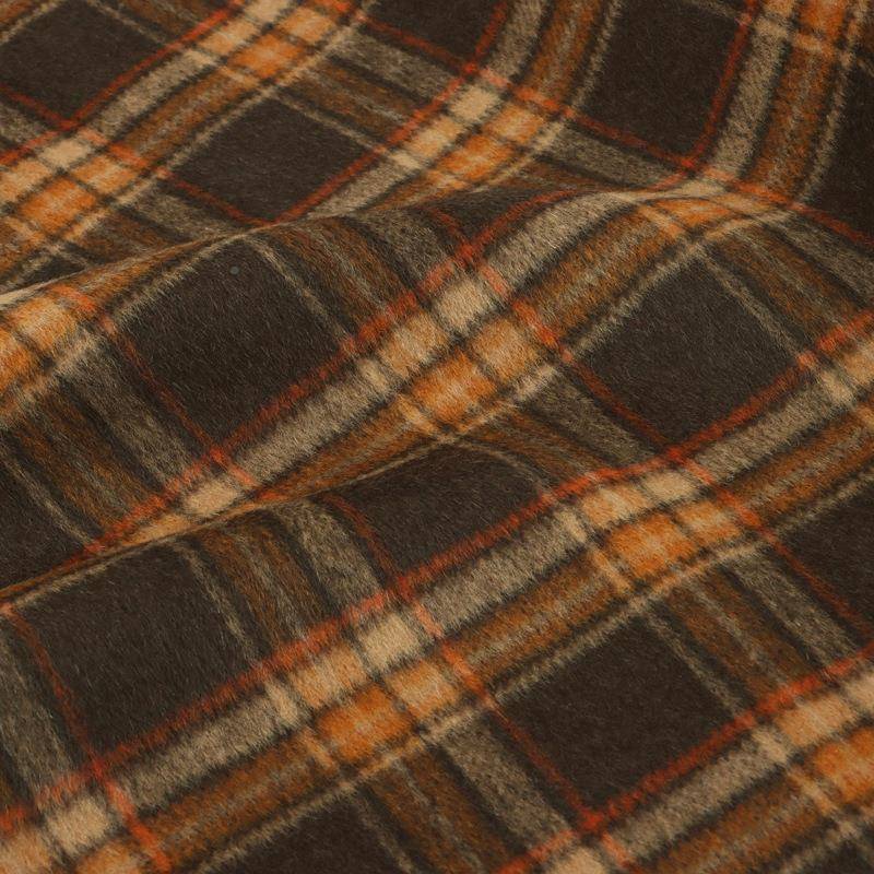 英加伦格子羊毛双面呢面料70JJR羊毛厚大呢秋冬衣格毛呢布料