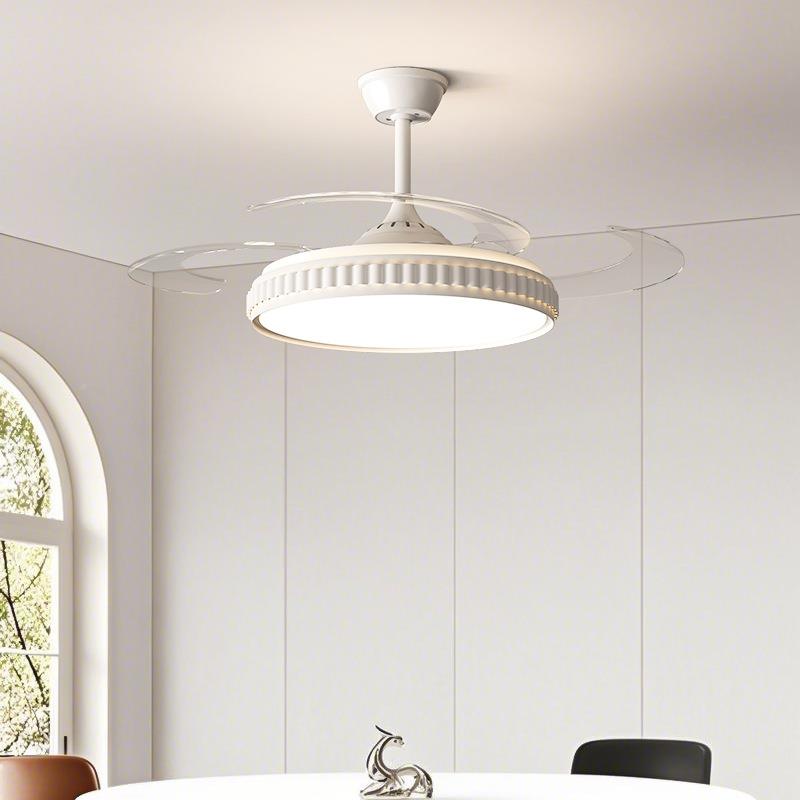 极简电智能隐形风扇家吸顶卧室房间灯扇灯285静音客厅餐厅吊用扇