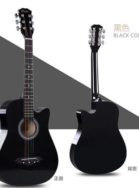 38寸黑色民t谣木吉他初38寸学者入女学生练习乐器新手门练习琴男j