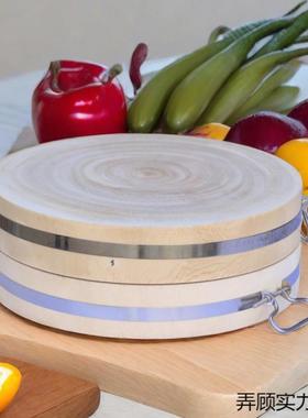 整木菜板砧板切菜实板家用防霉商E8jeNn3e用圆大案板菜木墩皂形角