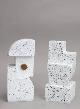 现代简约创意几何书挡书室靠树脂件客厅电视居柜摆书柜办0178公家