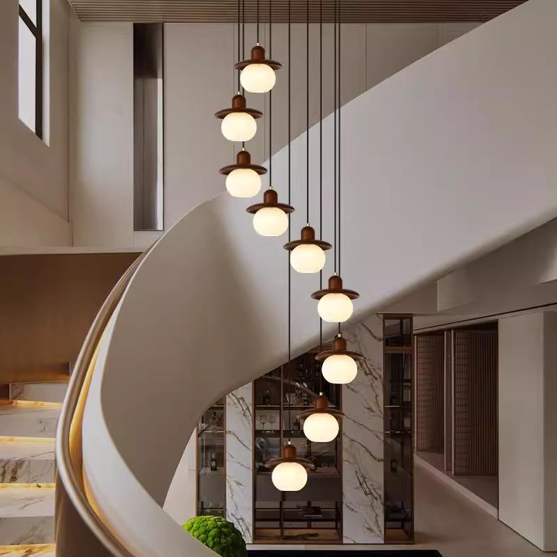 9法式中古复楼梯吊o灯风lft美式复古客厅灯式别墅挑空餐厅灯具