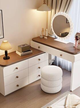 实木台斗卧柜一27021体收纳柜现梳代简约主室极简新款小型妆转角