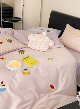 新款10S长绒棉毛巾lb202404节绣圣诞树0单四件套纯棉床被套全棉日