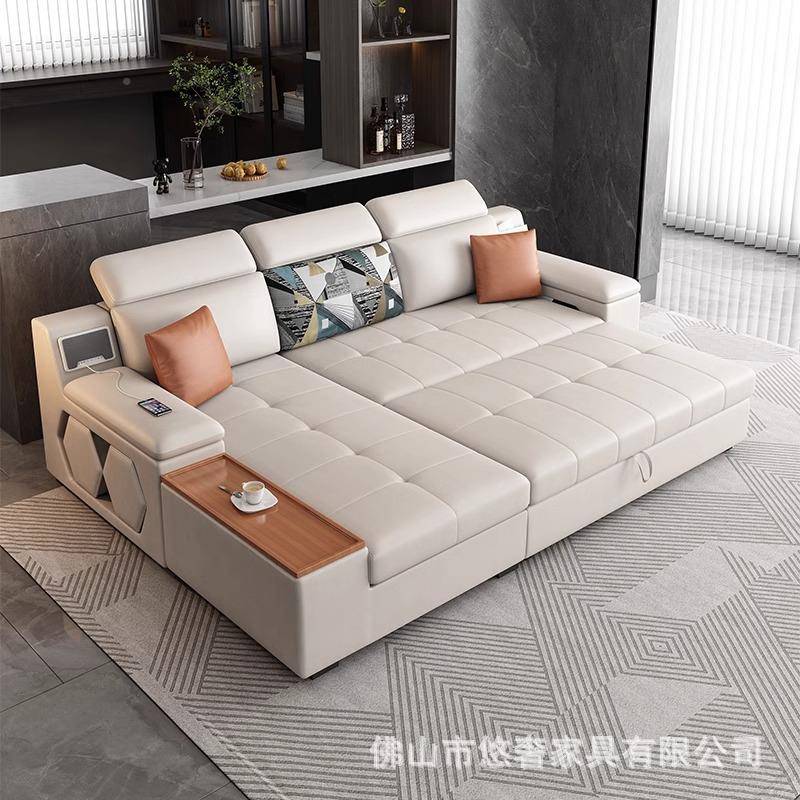 科多技猫沙布艺发床可折叠S86沙发一体两用功能客厅贵妃带储物收