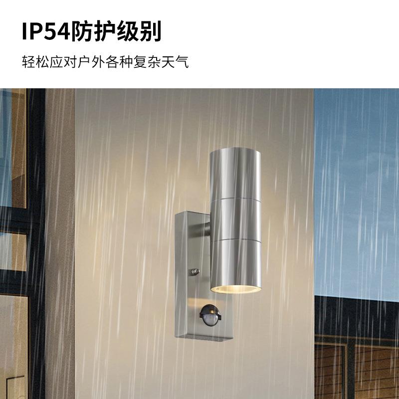 换跨厂家不锈钢GHL1031A-应U10可灯泡境人体感PIR防水户外壁灯户