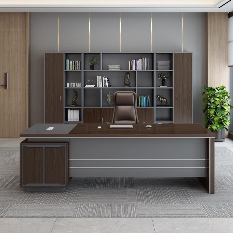 大班台老板桌办公桌总简约现代组合时尚理裁经办公8622家具桌桌椅