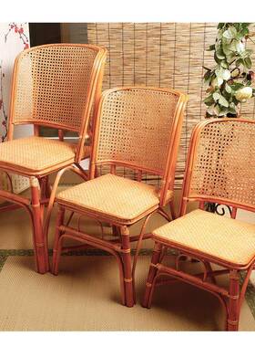 小藤椅矮靠背腾子式休闲天然编织成人椅真条家用老藤人竹老编DDI单人