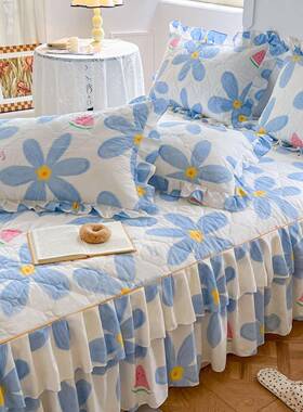 秋冬加单厚件FS757502夹棉尘床裙床防尘席罩梦思保护套防滑防1.8m