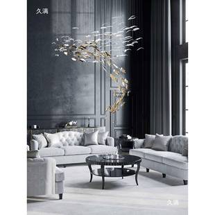 非643标酒店大堂水吊术灯售楼盘部沙大厅艺装 饰琉璃晶羽毛吊饰灯