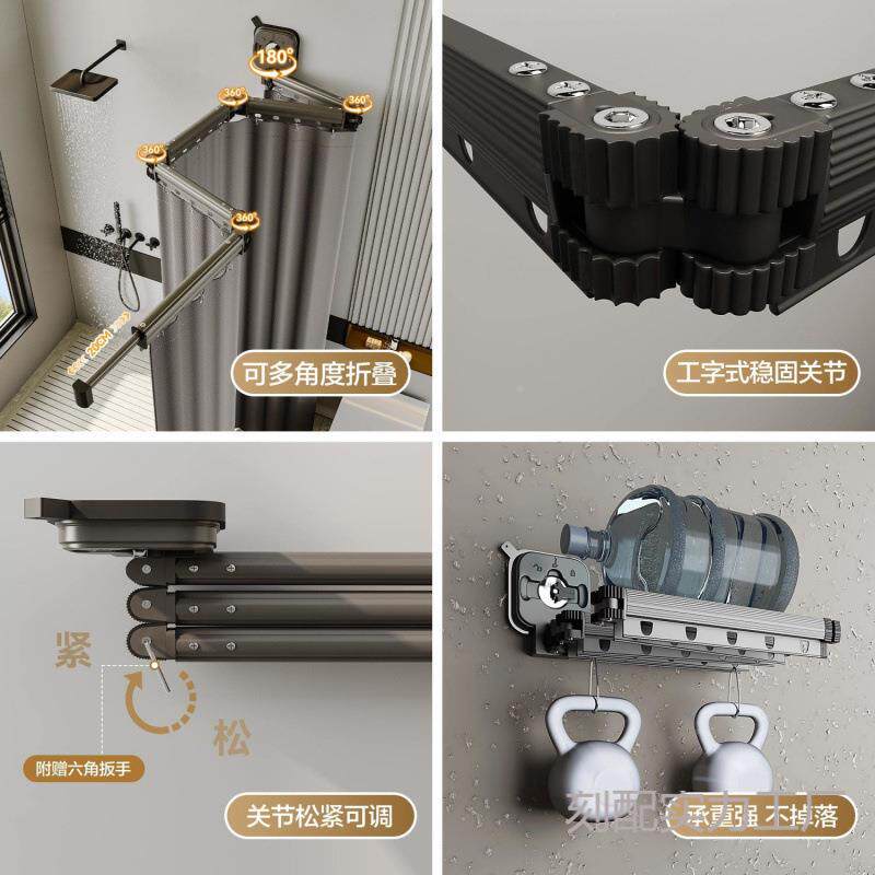 加厚隐形折叠帘杆水家速干洗澡隔断帘卫浴生间用防布干湿分刻配#9