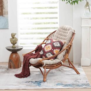 中古风然SFG复古藤椅印尼天藤用单人休闲靠背椅家真小户型阳台懒