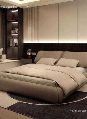 耳朵床气主卧简轻ZAP奢现大代简约双人床大意式极婚床床