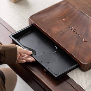 胡桃木茶盘小型干泡台实木小台水沥水202A8626新储款 家用茶茶托5