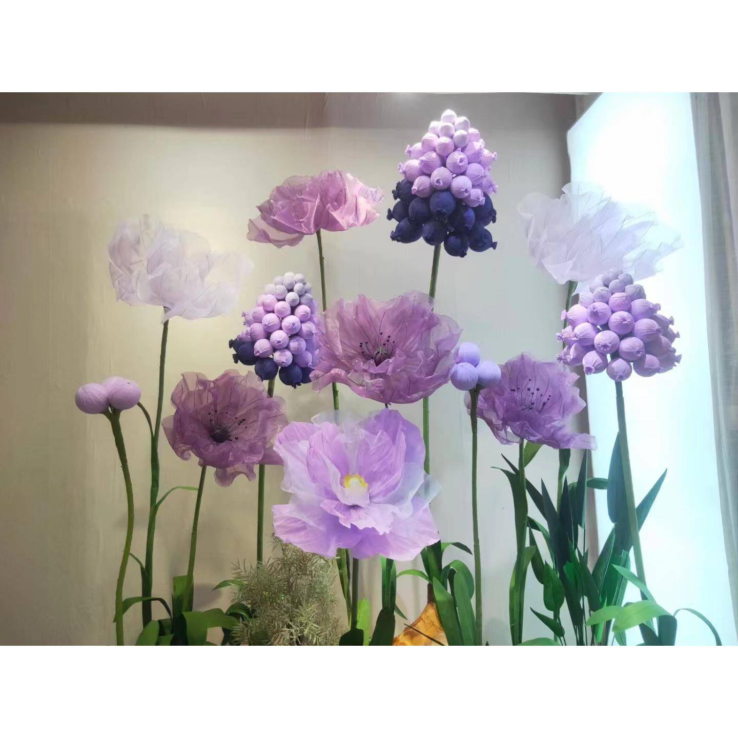 客厅摆放花布假装饰道ATL具婚礼大花路置引组蒲公英仿真花仿真花