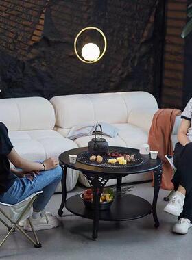 煮茶户外烧烤桌庭烤火炉院烧烤架取炉暖炭火炉火盆碳炉套装100646