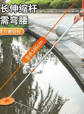 QX水池刷17986洁子刷除藻青苔伸缩长柄丝刷泳池池底池壁污泥水钢
