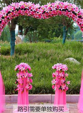 绢花拱门婚花门结庆婚庆典礼门喜庆花门+asdI4WQ新拱款绢花门拱铁