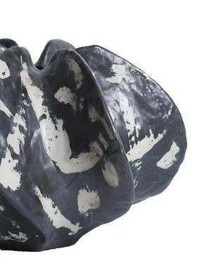 简代约现杨样桃花器黑色手绘几何花瓣造型餐厅桌间GTK板茶几书柜