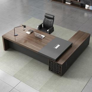老板桌办公办管公室总裁收桌-老大班台总经理主桌收纳柜纳组合
