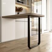 KYB办办公桌支梯形桌支架台不锈桌架脚单边台吧脚圆腿弧书桌餐公