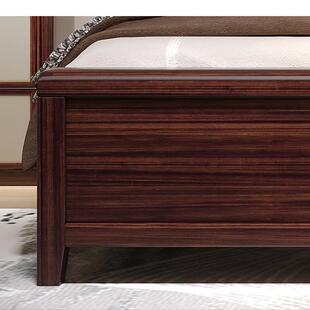 新中式乌金木实木床床主卧1米8双OUT人高物箱储大床工厂直销软婚