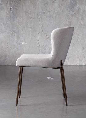 餐意式简约设计师轻奢不锈钢厅餐65333包极椅布艺软靠背酒店洽谈
