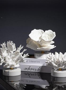 现代轻创意珊瑚摆件样板间客厅玄电视酒RIL柜柜家居关软装饰品摆