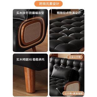 中古风单人沙发可折叠坐多功能小BGC型实木卧两用椅轻床奢复古双