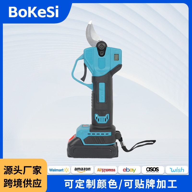 多功能带灯显锂电修枝剪跨境家用无线电剪刀园林果林粗枝修枝剪