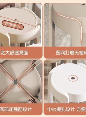 塑料凳圆子可叠放车加厚家用备凳子摞用叠久坐舒服椅子凳GEY板凳