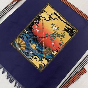 素色麻围日式茶馆专用防裙油污棉透25022557气款服家庭厨房工作