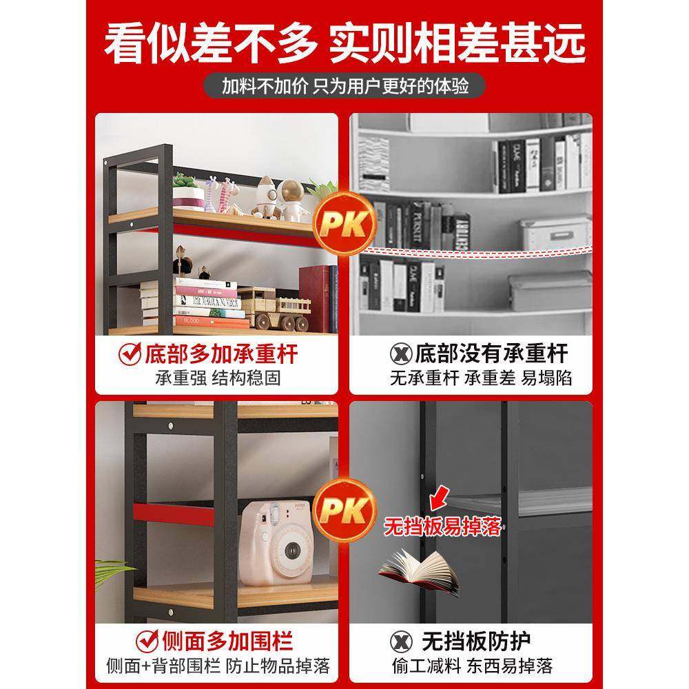 ft书架置物架落地家用多层展示架简易货架收纳架铁艺储物架家用书