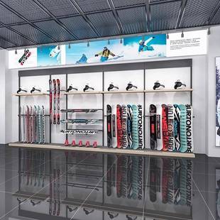 户外体育用品展示架滑板男装货架挂衣架滑雪板雪具收纳架陈列架子