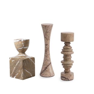 侘寂风大理石中古建筑摆件样板间售楼处酒店民宿餐桌桌面软装 饰品