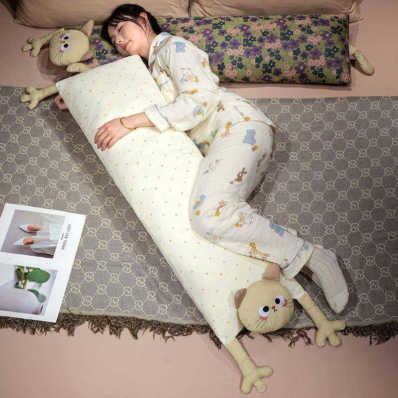 女生床双层纱小上睡觉夹腿孕妇枕睡专大用枕头双层纱可侧猫爱咪床,居家布艺,抱枕被,淘宝优惠券,粉丝福利购,淘宝优惠卷