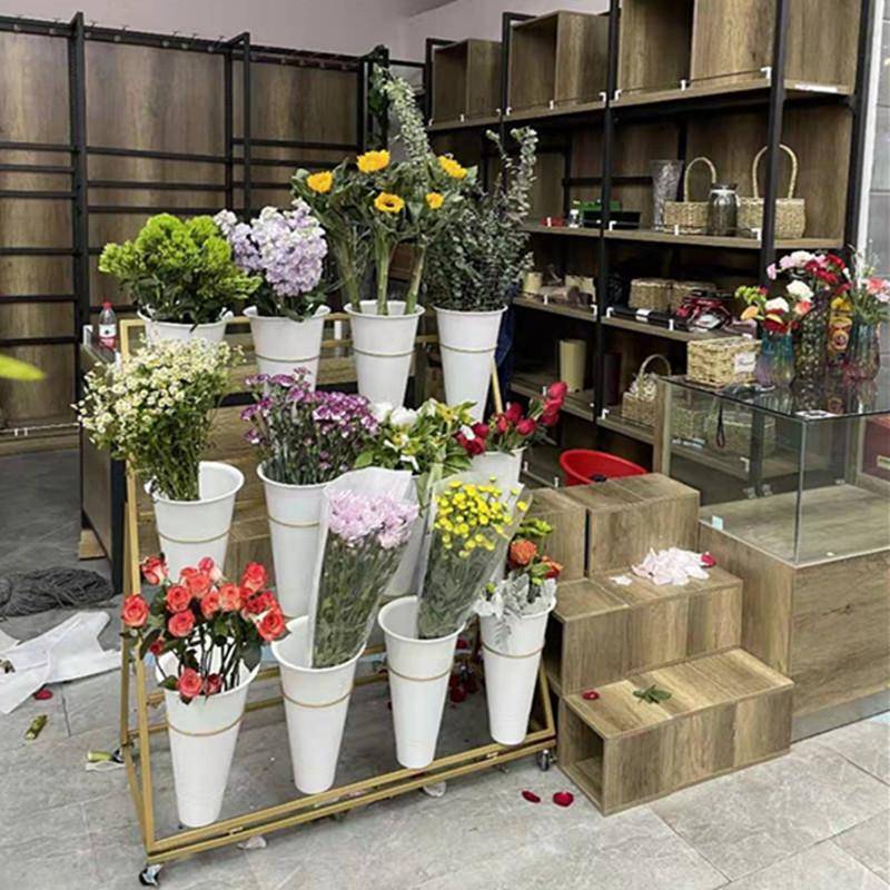 花店鲜花展架金属铁艺架移动示组装落地式可花985架子鲜花塑料子