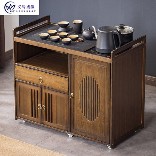 移动茶桌小茶台家用沙发边几非实木茶几茶具套装烧水壶一体茶水柜