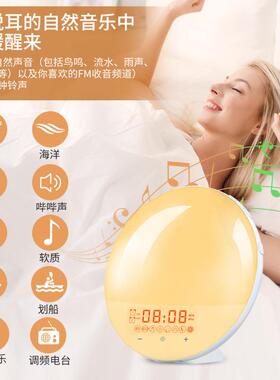 LED模日出自然七唤醒灯拟模拟日落伴睡灯闹触钟摸彩床头小SH-01夜