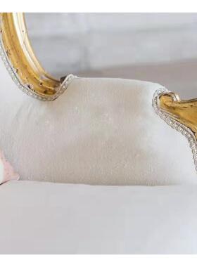 美式乡村轻奢做实木雕花沙发法式样板房PQA别墅金色复古家具组旧