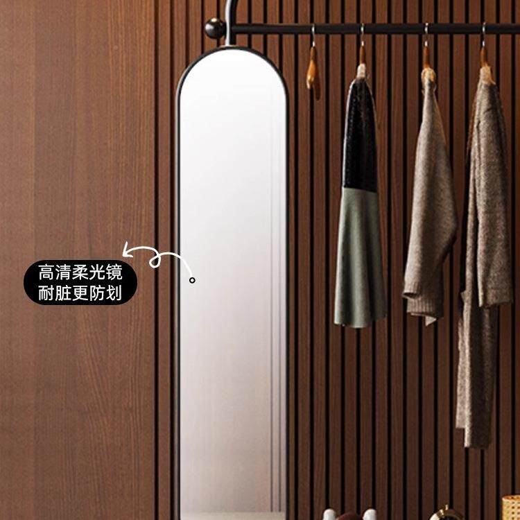 网红衣GGG身镜一体帽架全落卧室试衣穿衣镜可移动复古挂衣架子地