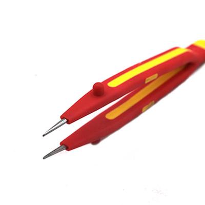 WEDO维度绝缘弯尖横齿镊子E钳WEDO8622VD认证压100耐0V缘防滑夹持