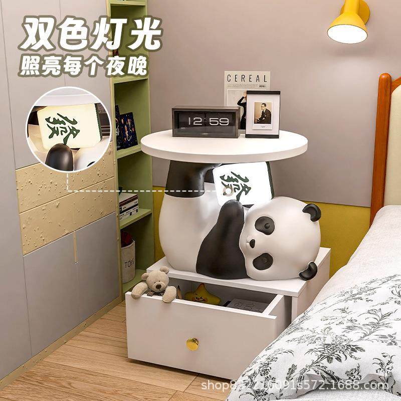 熊猫储物BJ1993B床头柜儿童房现代收纳床室柜置物架树脂工艺家边,家居饰品,装饰摆件,淘宝优惠券,粉丝福利购,淘宝优惠卷