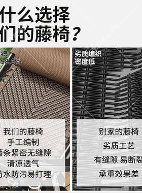 阳台摇躺椅折叠休靠背休懒人两用椅子午家椅用夏76102天藤椅闲老人午睡